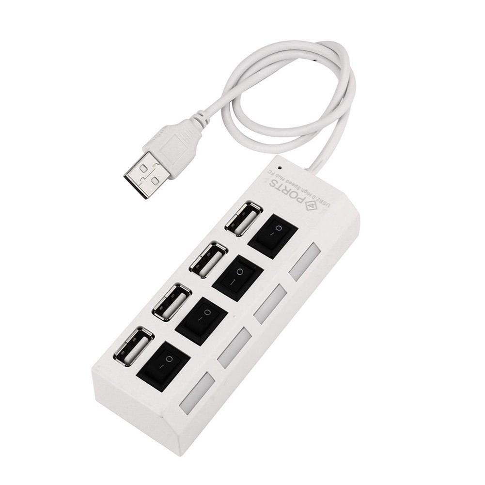 Adapter nguồn 4 cổng USB 2.0 tốc độ cao có công tắc ON/OFF cho máy tính / Laptop V13