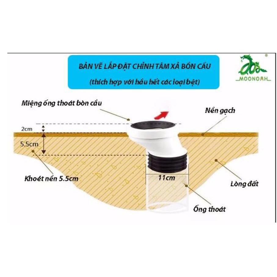 Thiết bị chỉnh lệch tâm bồn cầu, loại chuyển dịch tối đa 5cm, Phù hợp ống thoát nước phi 90,110mm