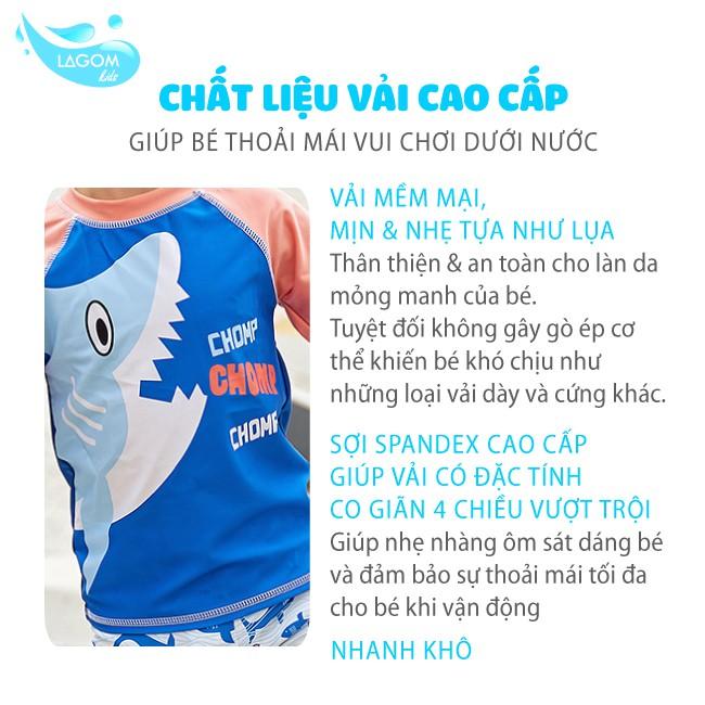 10 - 40 kg Cao Cấp | Bộ Bơi Bé Trai Áo Rời Quần Kèm Mũ Đi Biển