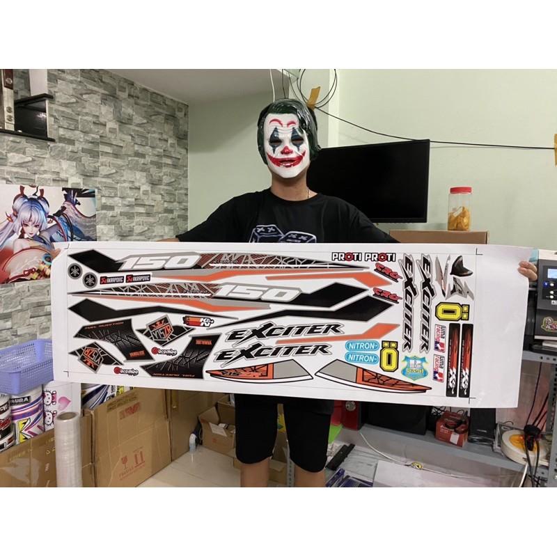 Tem rời dành cho Exciter 150 dán xe bạc