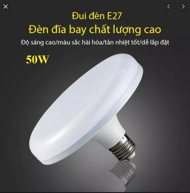 Bóng Đèn UFO 50W loại đui đèn E27 tiết kiệm điện led tròn hình đĩa bay, đuôi vít xoắn