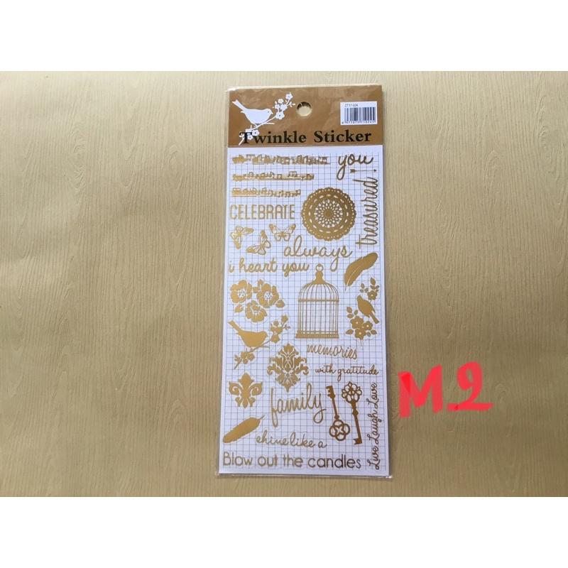 sticker nhũ vàng trang trí scrapbook,thiệp, sổ