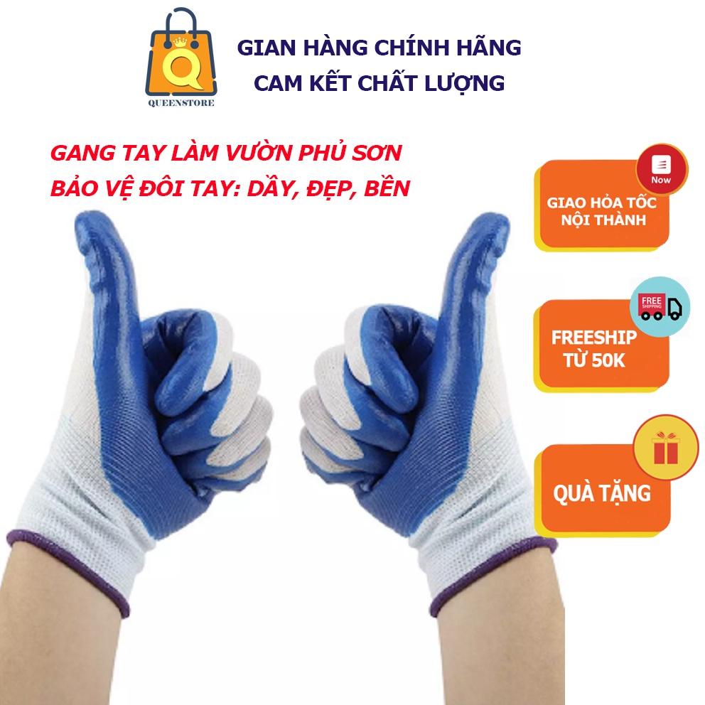 Gang Tay Phủ Sơn Làm Vườn Bảo Hộ Lao Động Chống Xước, Chống Tĩnh Điện Dai Bền Đẹp An Toàn - QueenStore