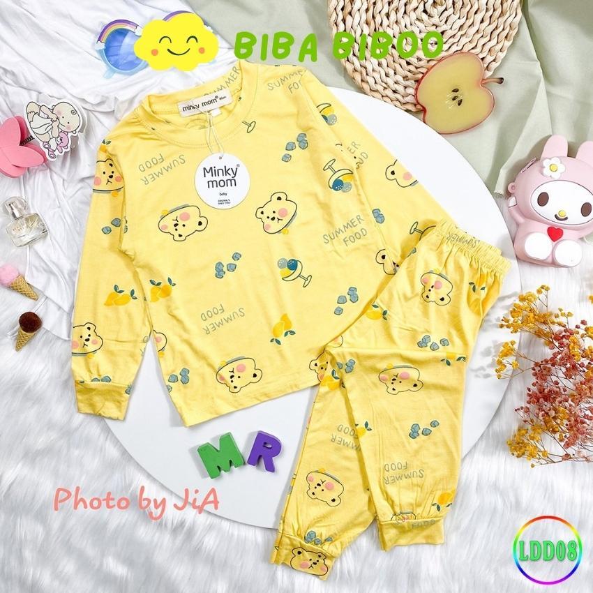 Bộ Quần Áo Trẻ Em Dài Tay Minky Mom LDD08 Từ 8-28 Kg, Vải Thun Lạnh Mềm Mại, Co Giãn, Thấm Hút Mồ Hôi - Màu Nude