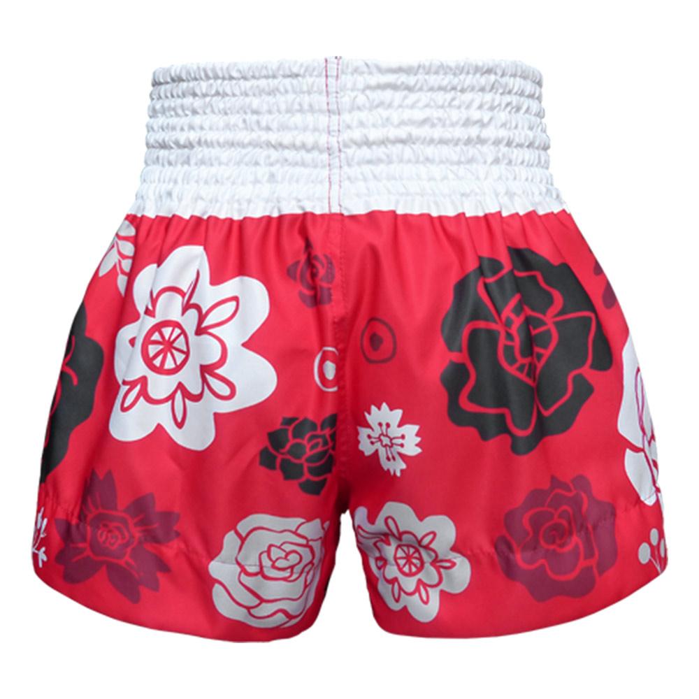 Quần Tuff Muay Thai Red Muay Thai Fighter With Flower Pattern