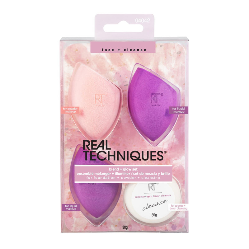 Bộ 3 bông mút và xà bông vệ sinh Real Techniques blend and glow set