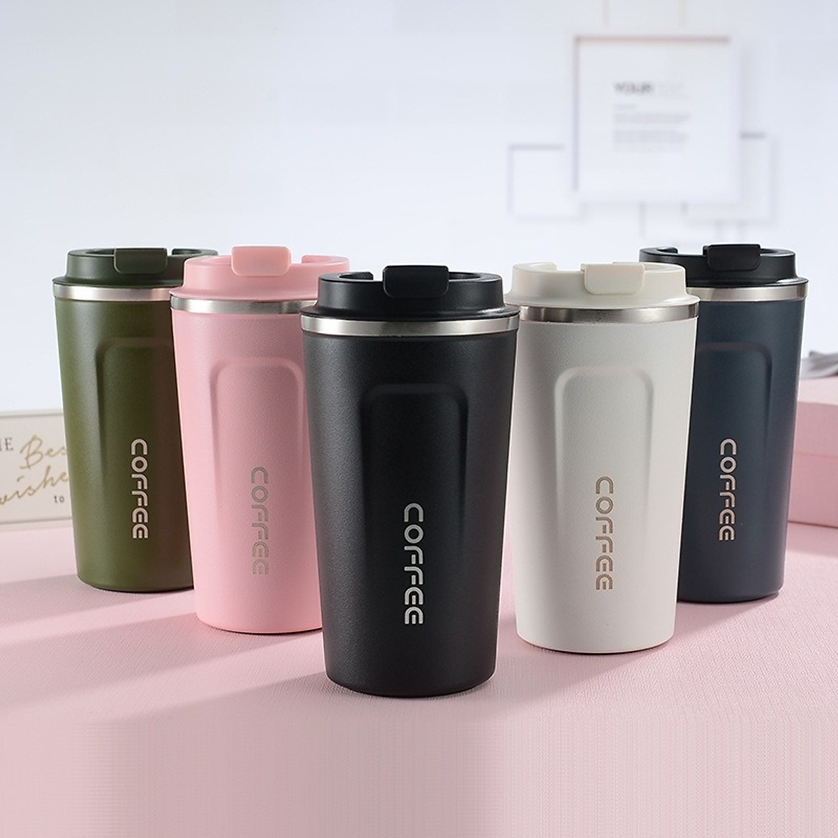 Ly Giữ Nhiệt COFFEE Inox 304 Dung Tích 510ml Cao Cấp Kiểu Dáng Hàn Quốc Cầm Tay Sang Trọng - Chính Hãng
