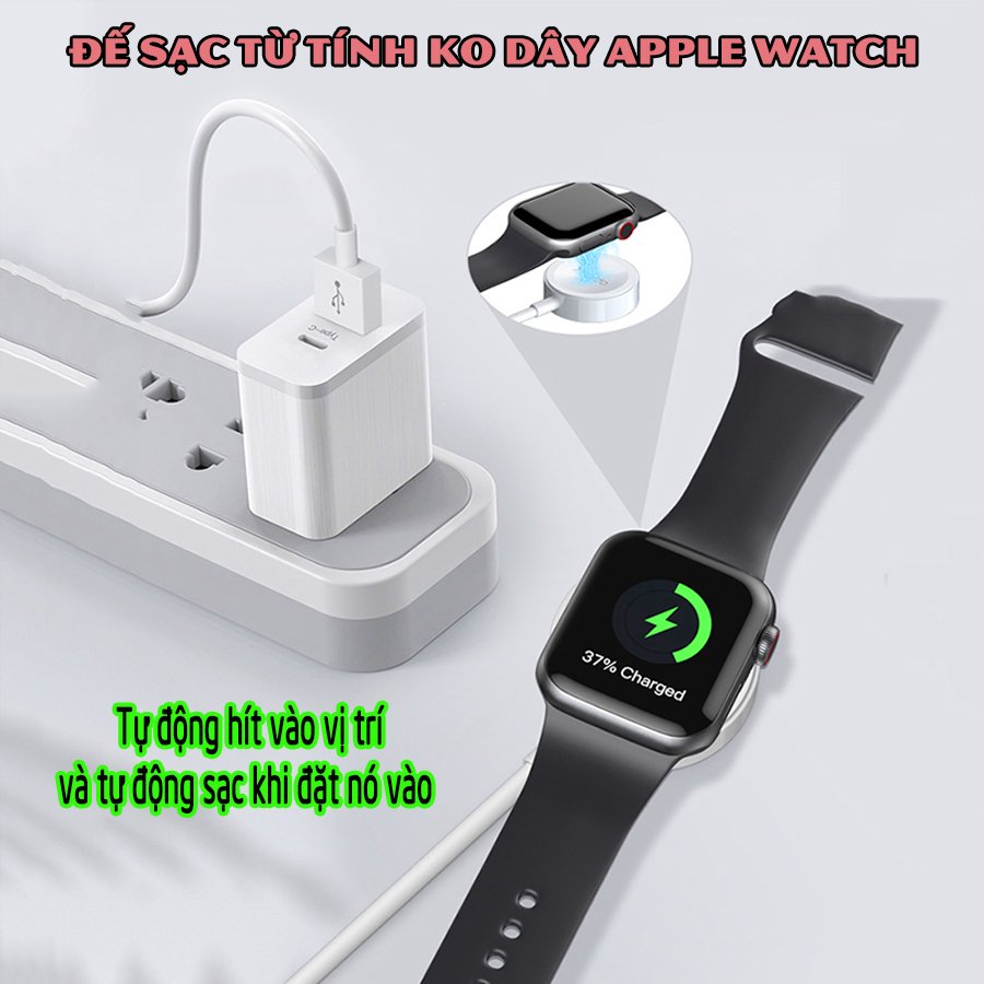Sạc không dây dành cho đồng hồ thông minh - Dây cáp sạc nam châm dài 1 mét hàng chính hãng Yesido dành cho Apple Watch Series 1/2/3/4/5/6/Se_CA69