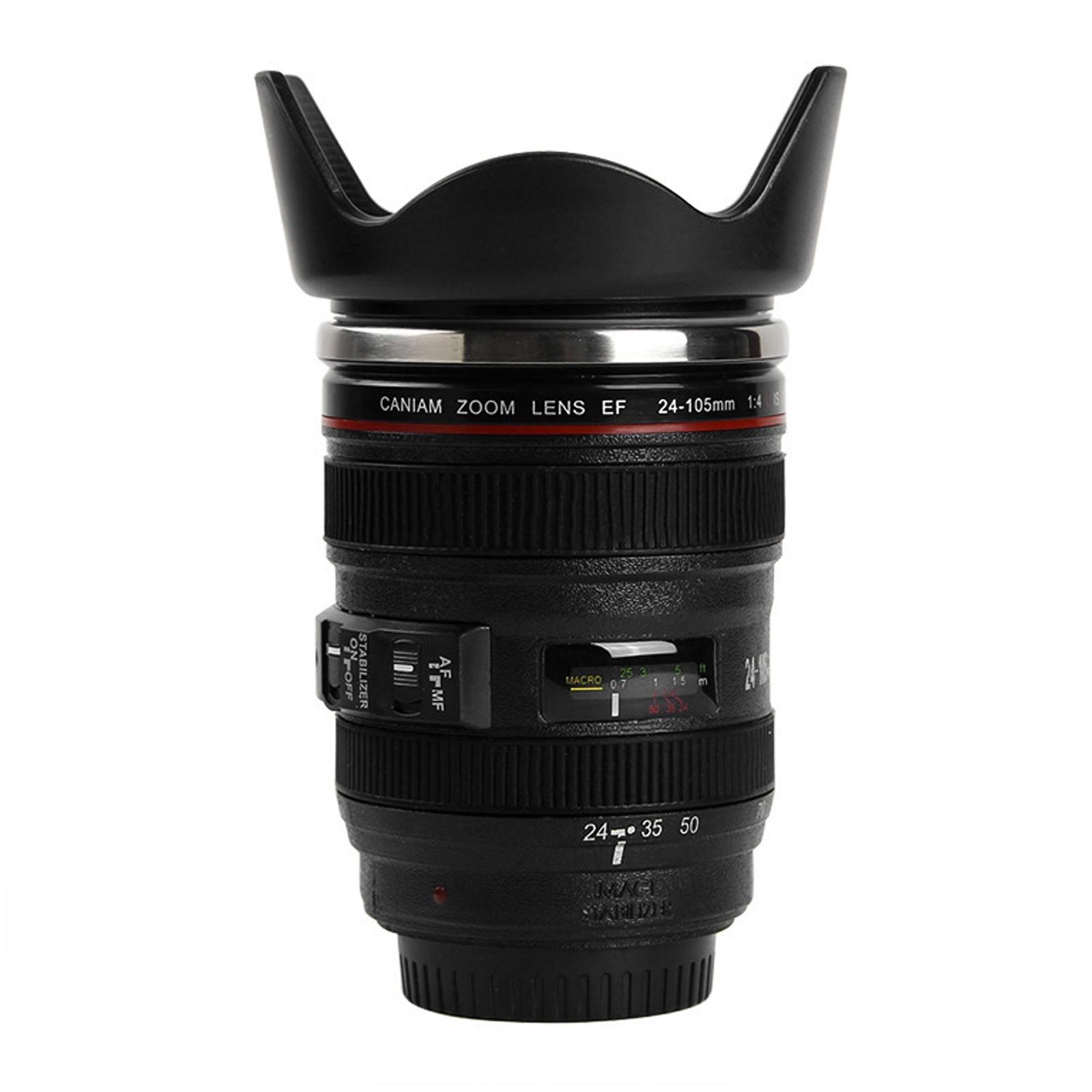 Cốc Uống Cà Phê Bằng Thép Không Gỉ Hình Ống Kính Máy Ảnh