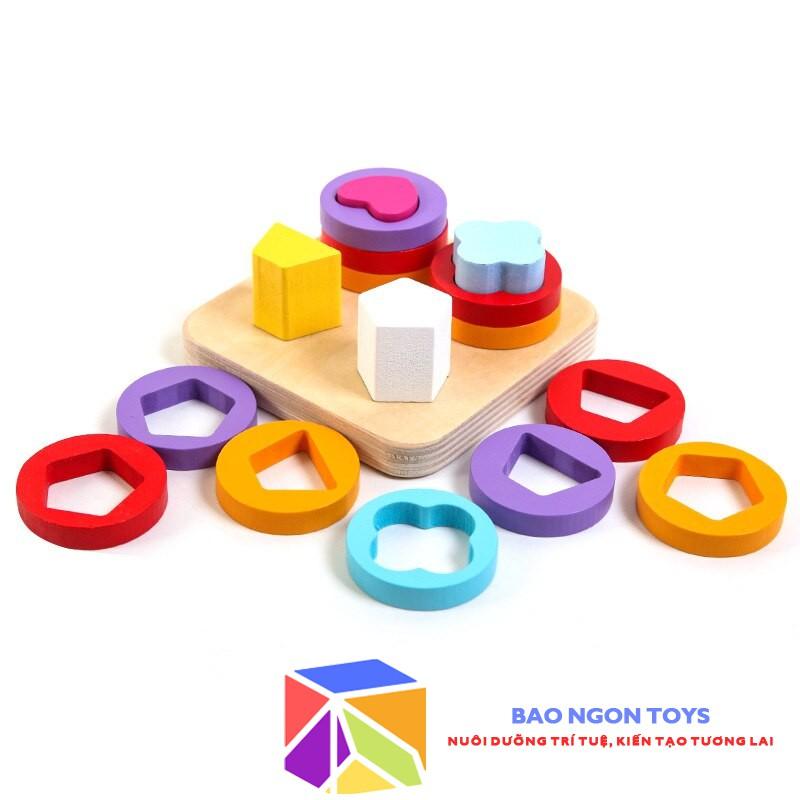 ĐỒ CHƠI GỖ PHÂN LOẠI VÀ XẾP HÌNH MONTESSORI GIÚP BÉ NHẬN BIẾT HÌNH DẠNG,MÀU SẮC