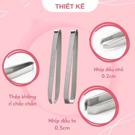 Nhíp Nhổ Lông Mày Làm Từ Thép Không Gỉ Kai 000HK0421 (Set 2 cây)