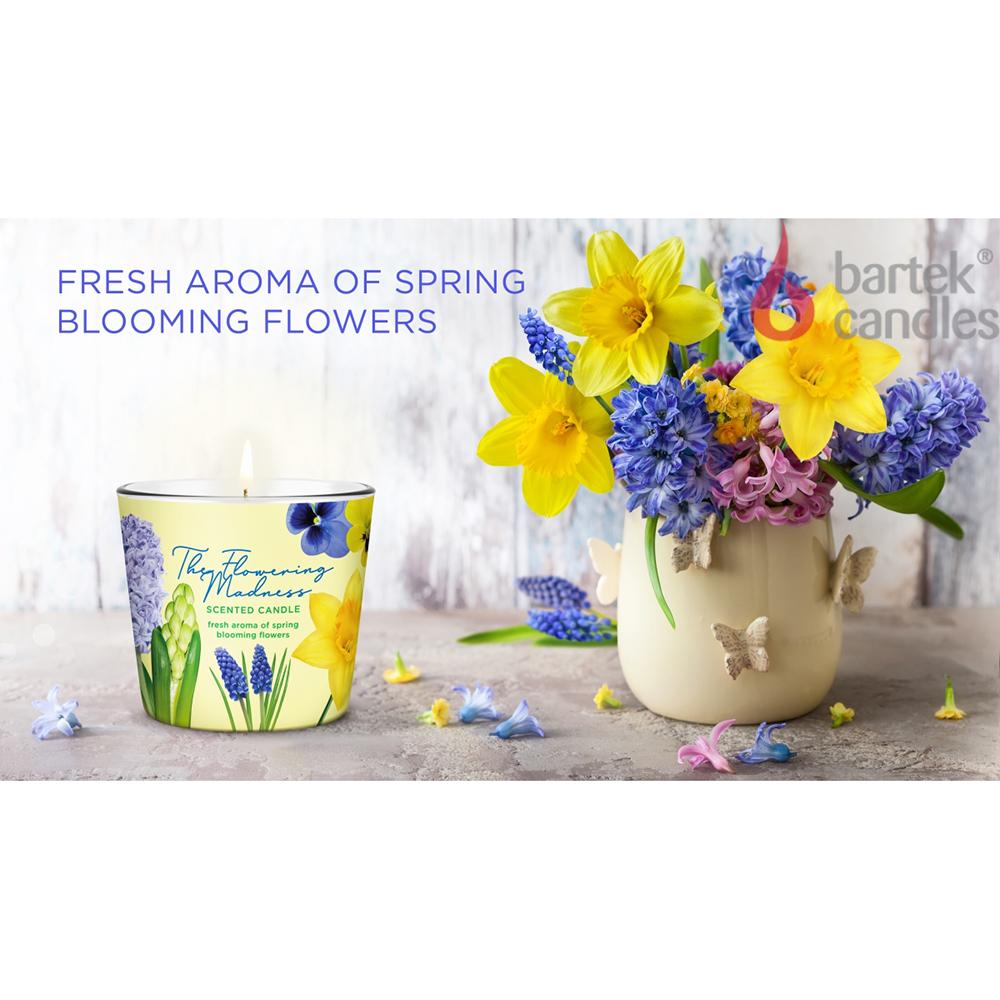 Ly nến thơm tinh dầu Bartek Flowering Madness 115g QT9687 - hoa dạ lan hương, nến trang trí, thơm phòng, thư giãn, hỗ trợ khử mùi