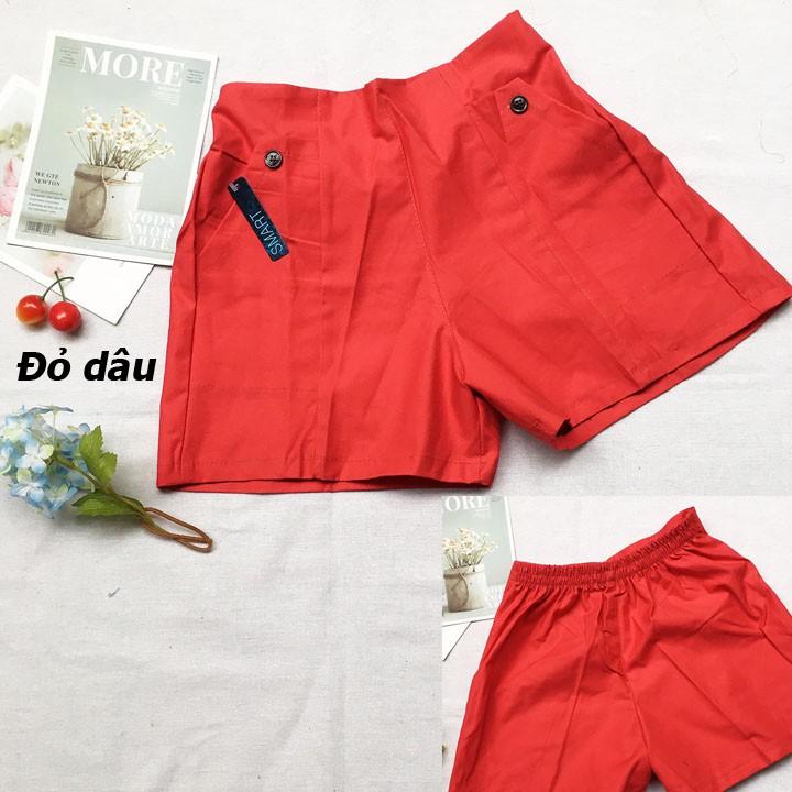 Quần đùi nữ từ 45-52kg vải kaki thun - Quần sọt nữ lưng cao - QU08