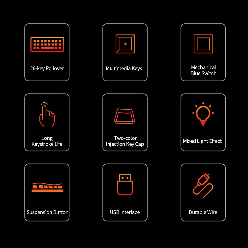 Bàn phím cơ có dây nhẹ hỗn hợp với Nút treo công tắc BAJEAL 87