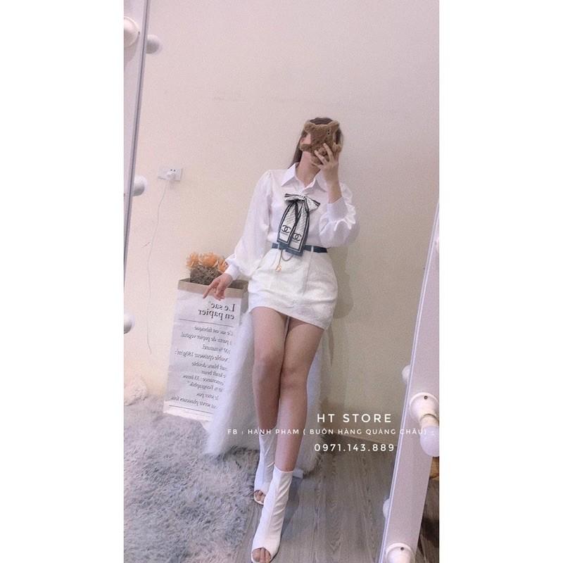 Áo sơ mi nữ dài tay dài cột nơ