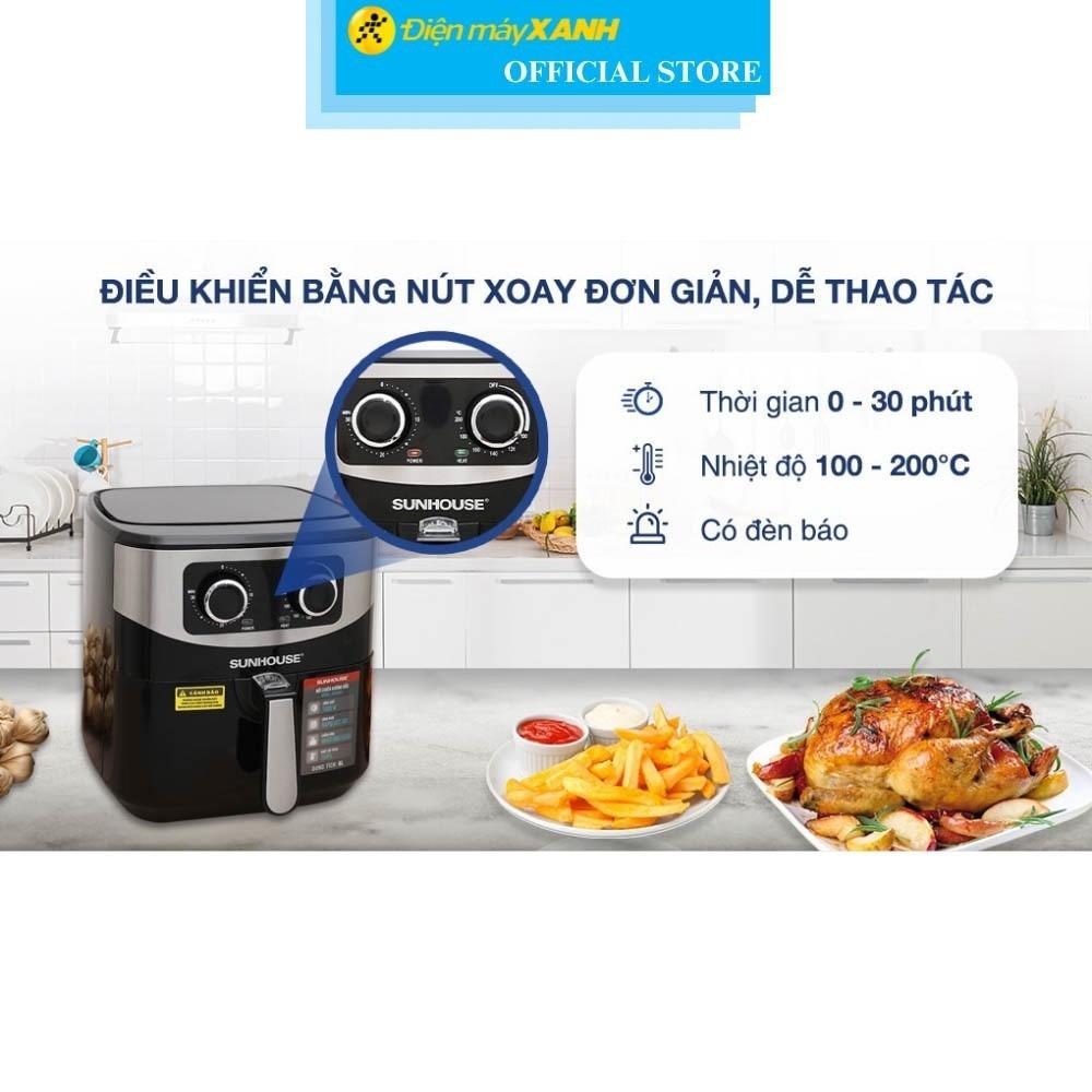 Nồi chiên không dầu Sunhouse SHD4062 6 lít - Hàng Chính Hãng