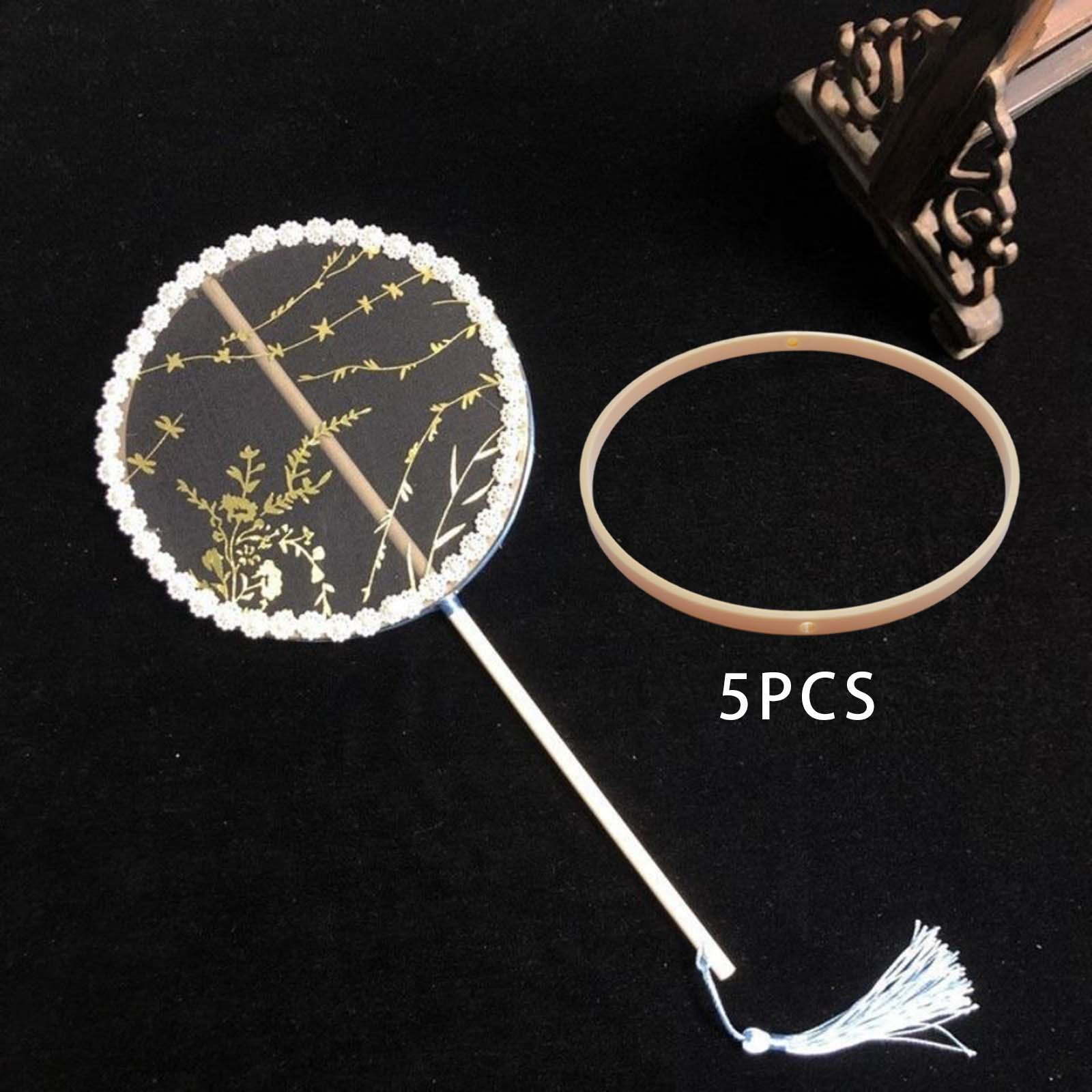 5Pcs DIY Hand Fan Frame Gift Dreamcatcher Hoop for Holiday Birthday Cosplay