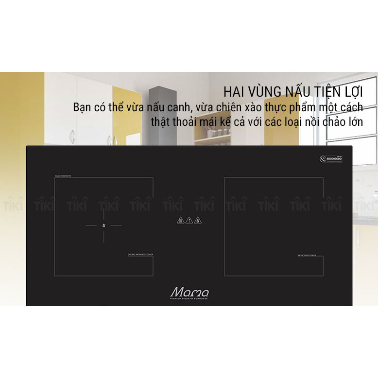 Bếp Âm Đôi Từ - Hồng Ngoaị Sunhouse Mama MMB9100VN - Hàng Chính Hãng