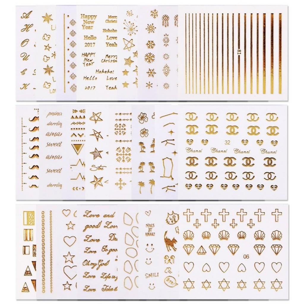 Sticker Gold - Hình dán 3D vàng tráng gương trang trí móng BYH023