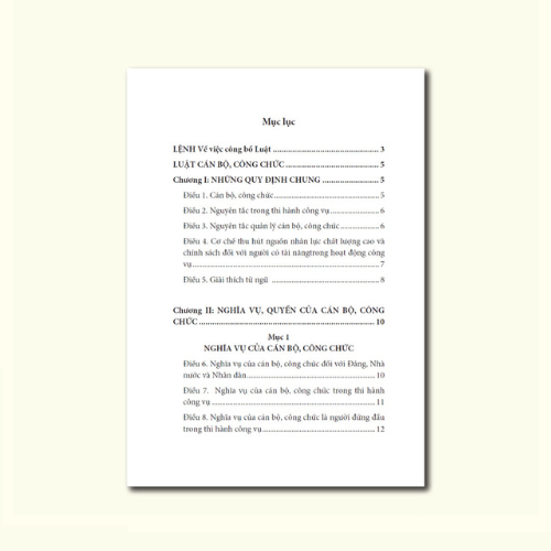 Sách Luật Cán Bộ, Công Chức