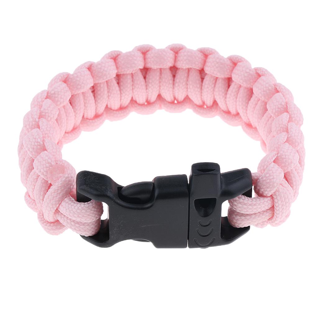 Outdoor Camping Hiking Survival Rope Paracord Bracelet with Buckle yellow