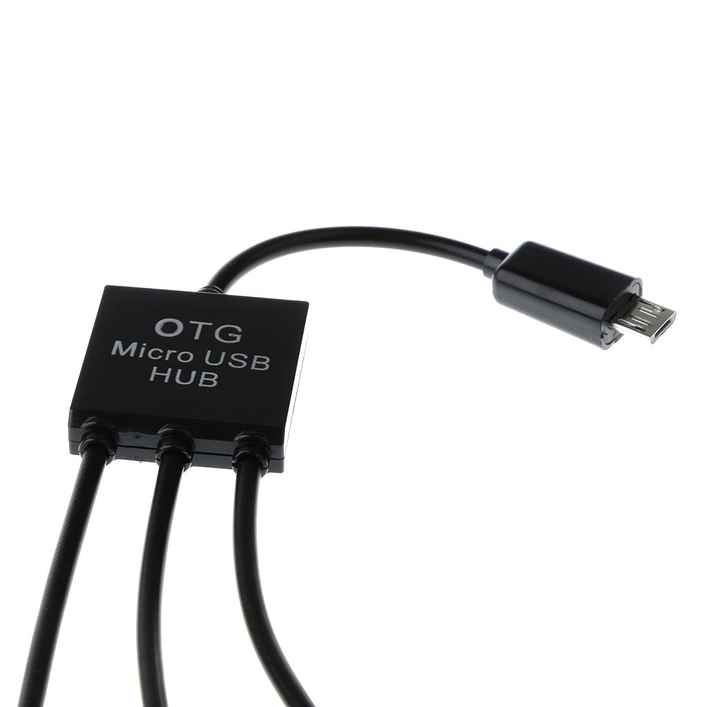 3in1 Micro USB OTG Hub Host Extension Adapter Cable for Android Phone Tablet