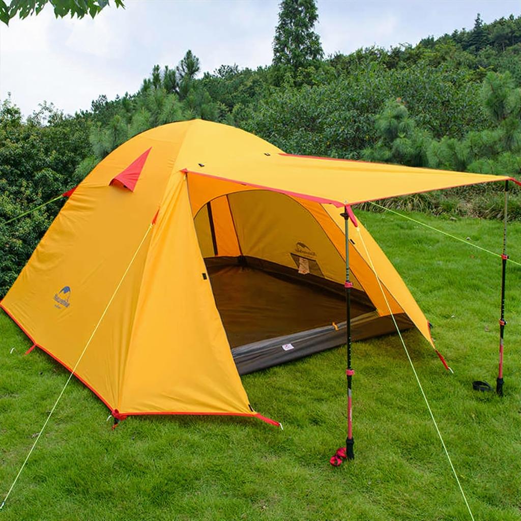 Lều cắm trại 4 người,Lều camping NatureHike NH18Z044-P hai lớp chính hãng