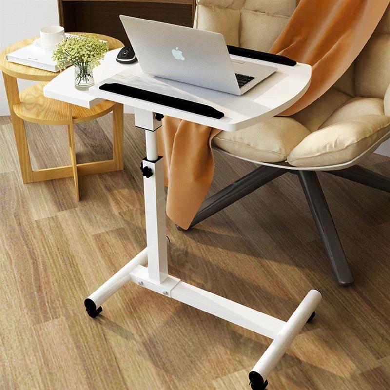 Bàn Laptop Di Động Thông Minh nâng hạ chiều caoMặt bàn vân gỗ điểu chỉnh độ nghiêng kèm giỏ bút, có bánh xe
