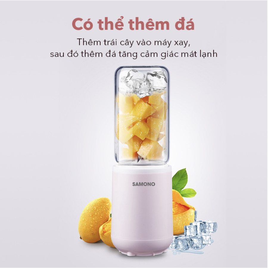 Máy xay sinh tố cầm tay SAMONO SW-Z7, Máy xay đa năng mini, Công suất 140W, Dung tích 350ml, Thiết kế nhỏ gọn, Màu hồng xinh xắn - Hàng chính hãng