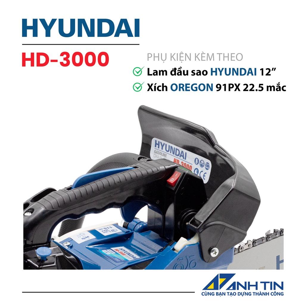 Máy cưa xích HYUNDAI HD-3000 | Công suất 1.0HP | Xích Oregon và lam Hyundai
