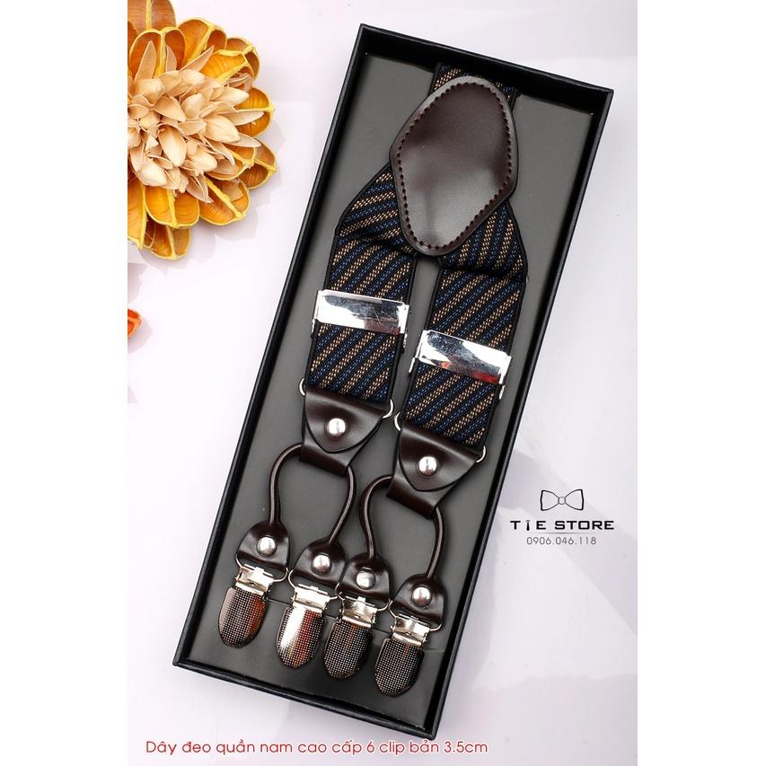 Dây đeo quần nam chữ Y 3.5cm 6 clip khóa kẹp - dây yếm quần nam cao cấp đủ mẫu