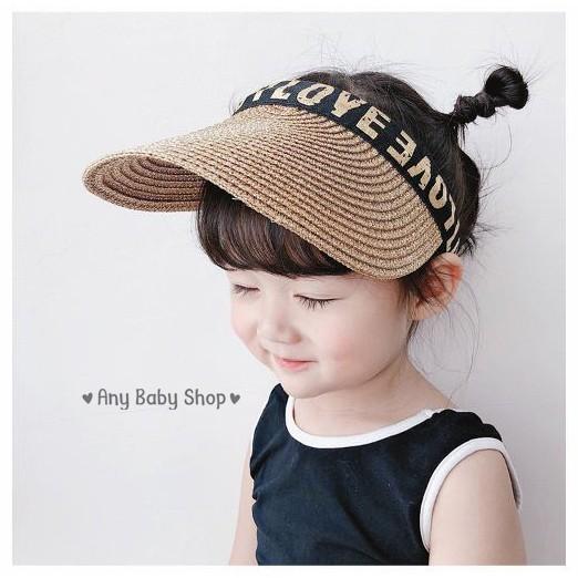 Mũ cói đi biển nửa đầu cho mẹ và bé cực xinh
