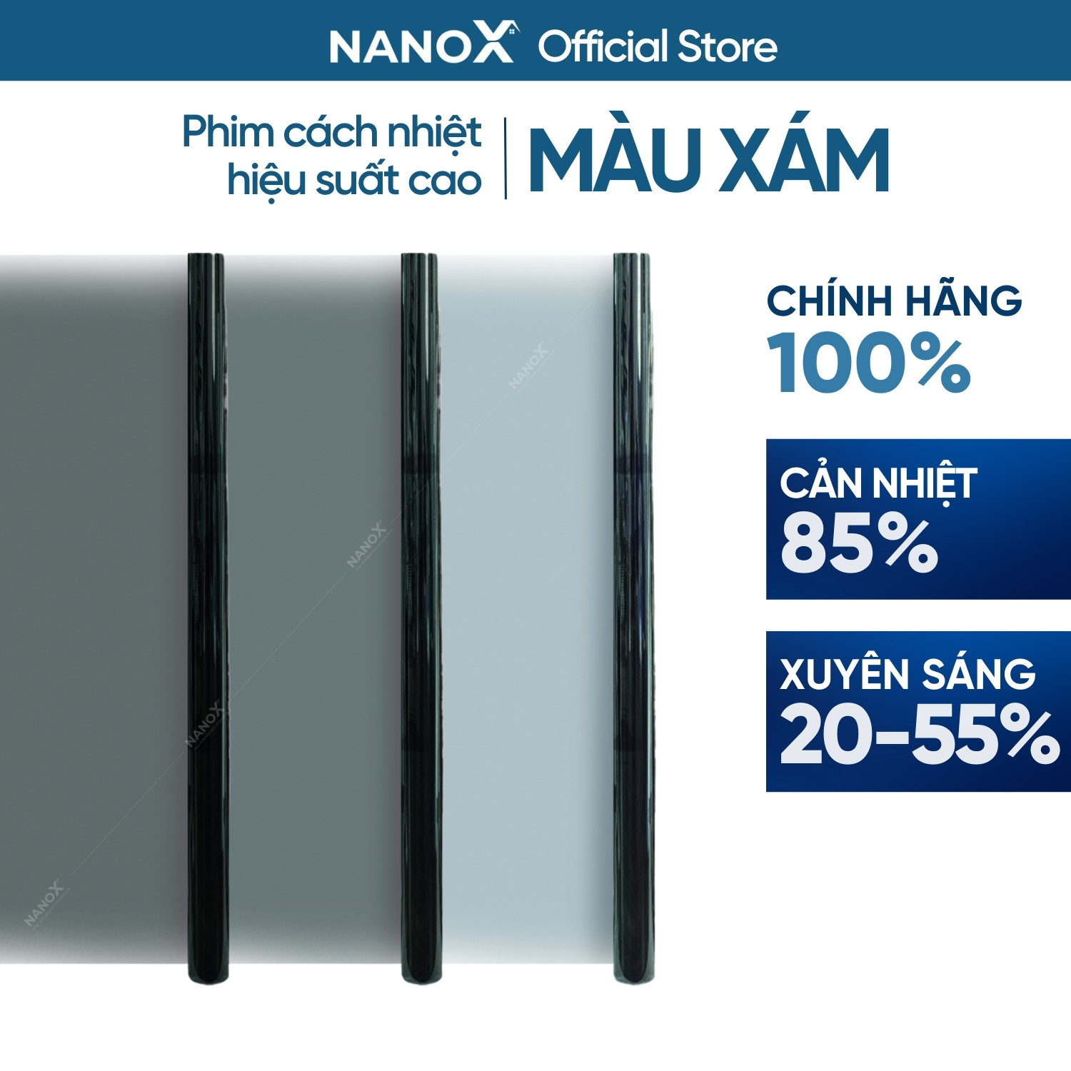 Phim cách nhiệt màu xám, chống chói NanoX