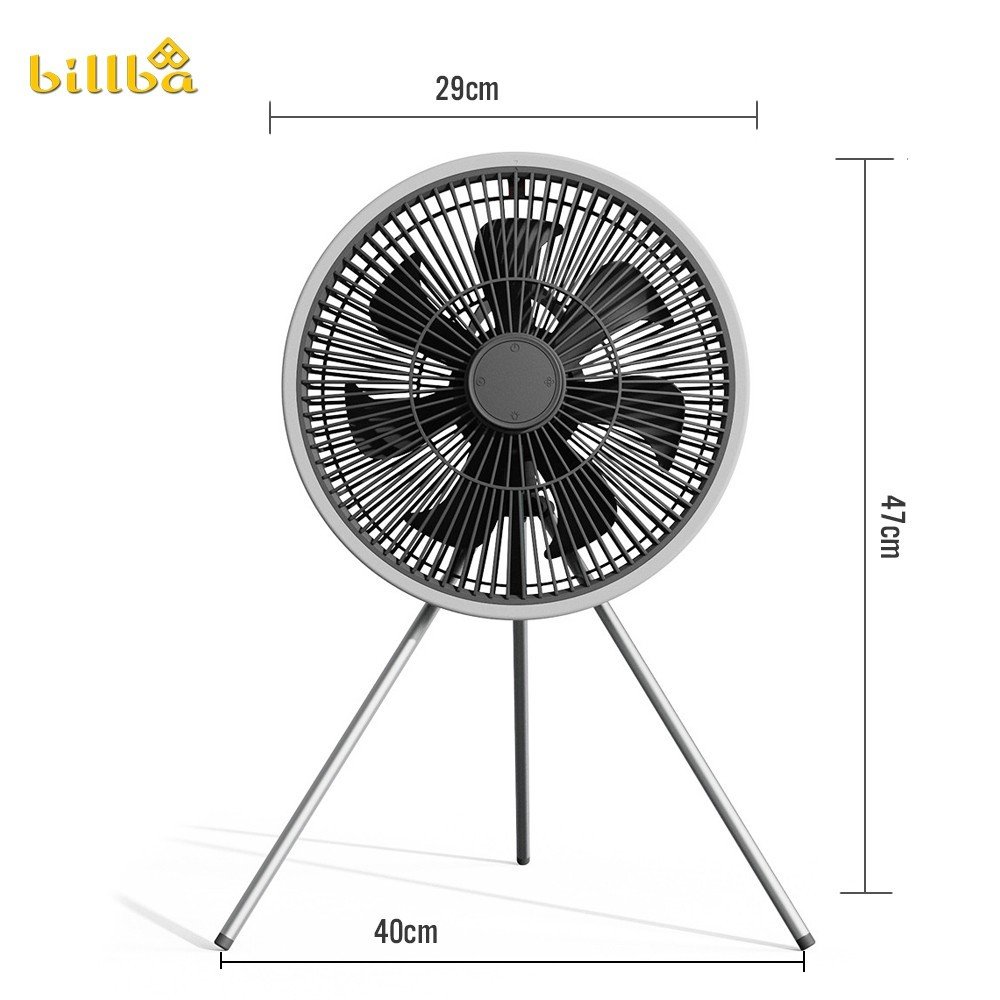 Quạt Tích Điện Cắm Trại Dã Ngoại, Tích Hợp Đèn Led Chiếu Sáng Điều Khiển Từ Xa