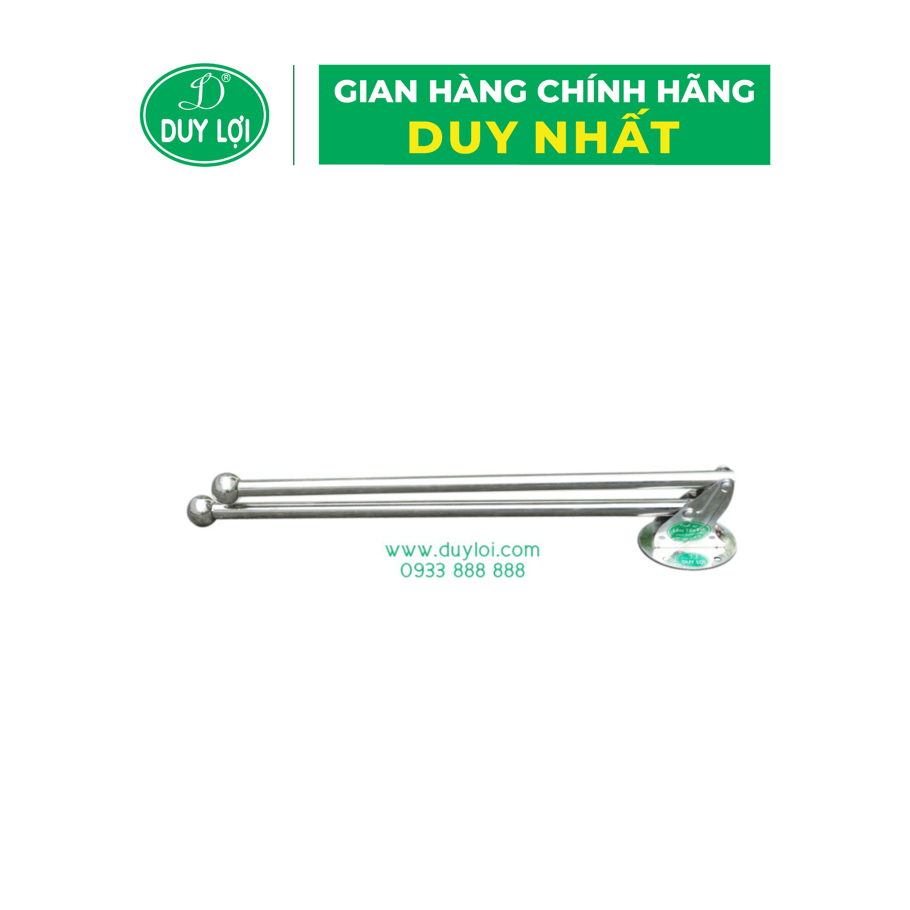 GIÁ PHƠI KHĂN XẾP INOX 2 NHÁNH - QUÀ TẶNG 10 MÓC ÁO KÉP NHỰA CAO CẤP DUY LỢI