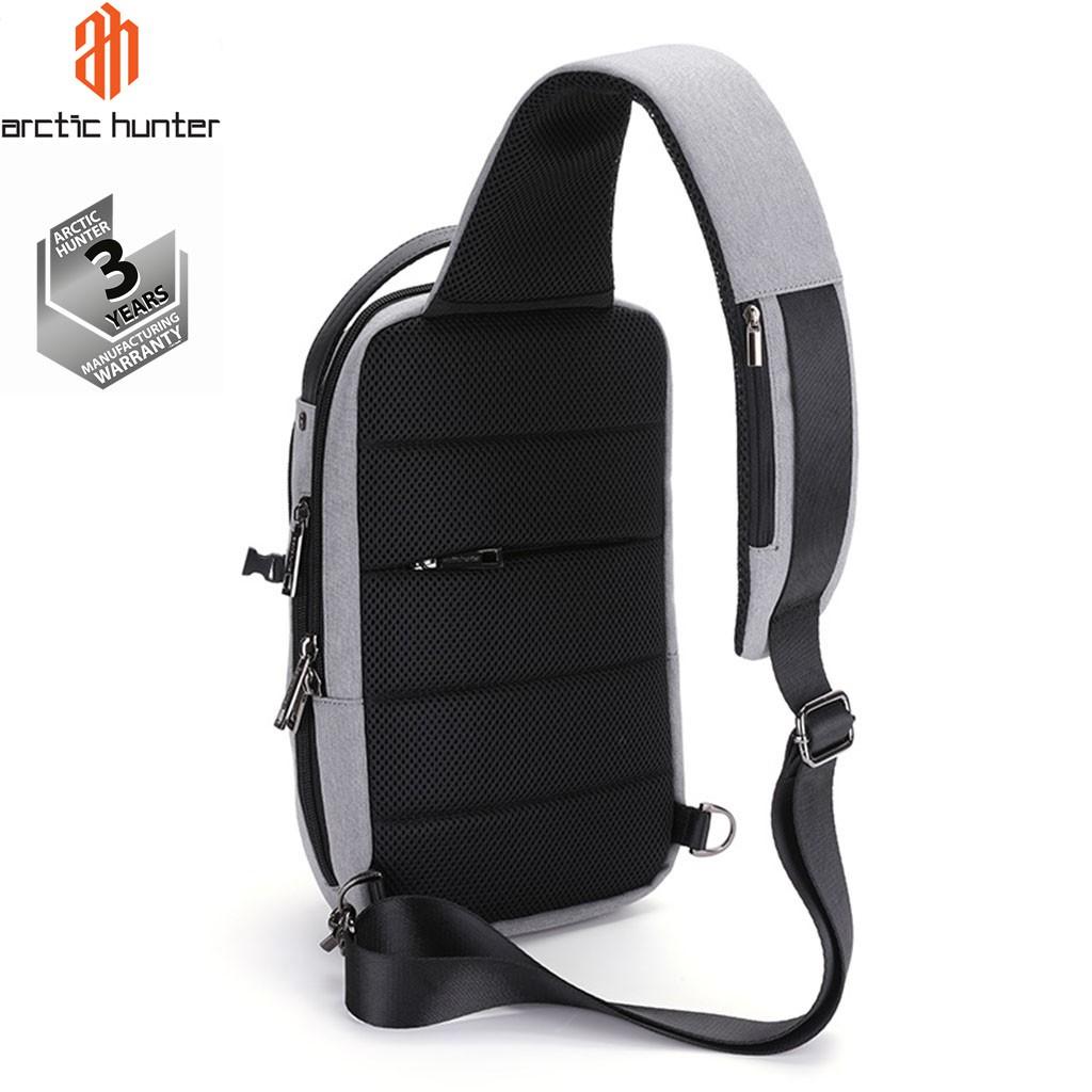 Túi đeo chéo Arctic Hunter XB00105 chất liệu Oxford chống thấm nước, unisex nam nữ,trang bị cổng sạc USB tiện dụng