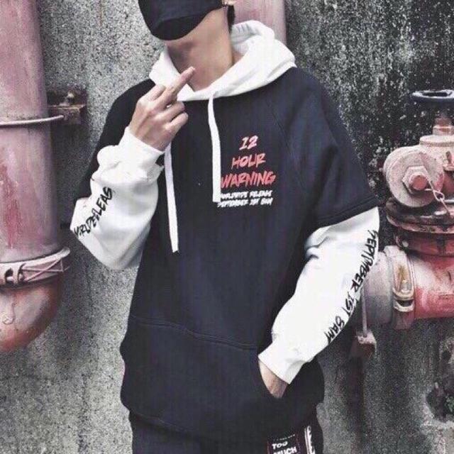 Áo hoodie nam nữ in warning