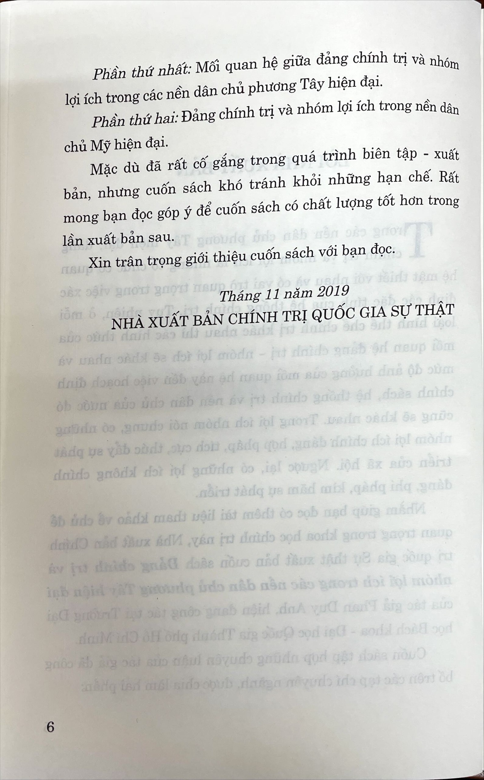 Đảng chính trị và nhóm lợi ích trong các nền dân chủ phương Tây hiện đại