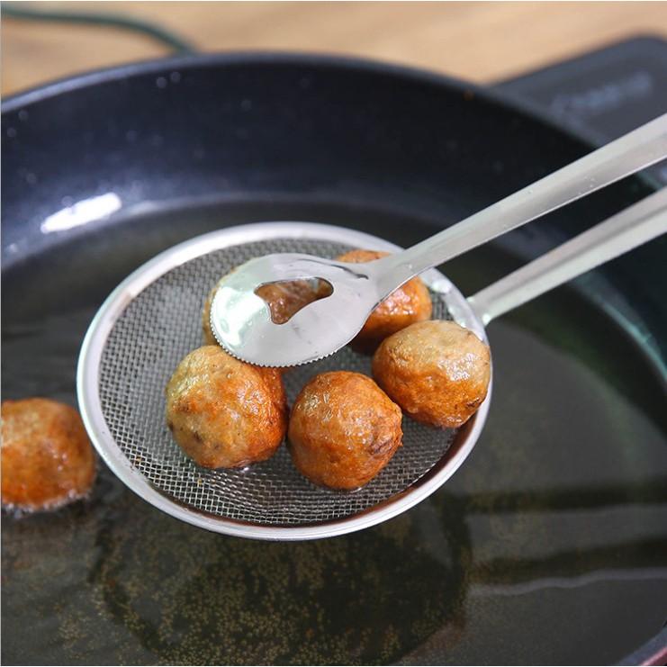Kẹp Dụng Cụ Gắp Đồ Chiên Đồ Nóng Có Lưới Chống Nóng Ráo Dầu Tiện Lợi