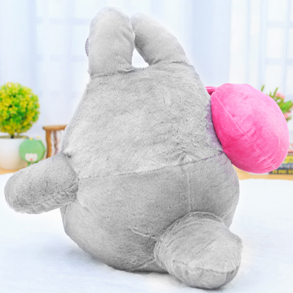 Gấu bông mèo totoro cầm túi hồng (40 cm) gb56 (Màu Xám Trắng)