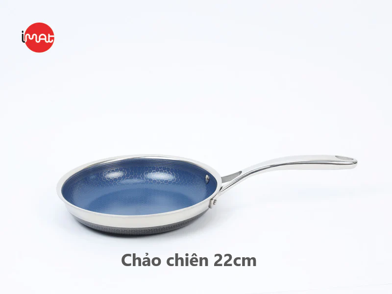 Bộ 5 nồi chảo iMat Hybrid Blackcube, phủ chống dính gốm - Ceramic lòng xanh