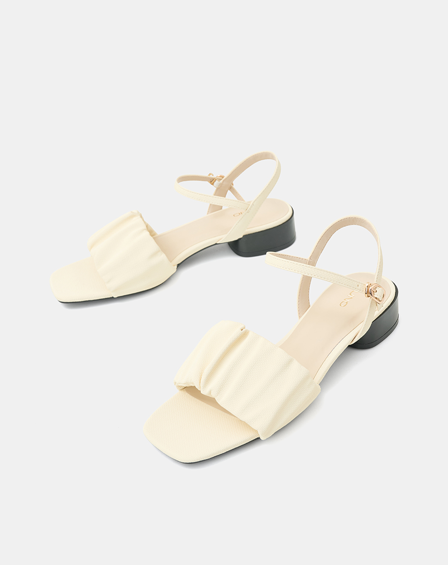 Giày Sandal Nữ 3cm Thời Trang JUNO Quai Ngang Bèo Nhún SD03070