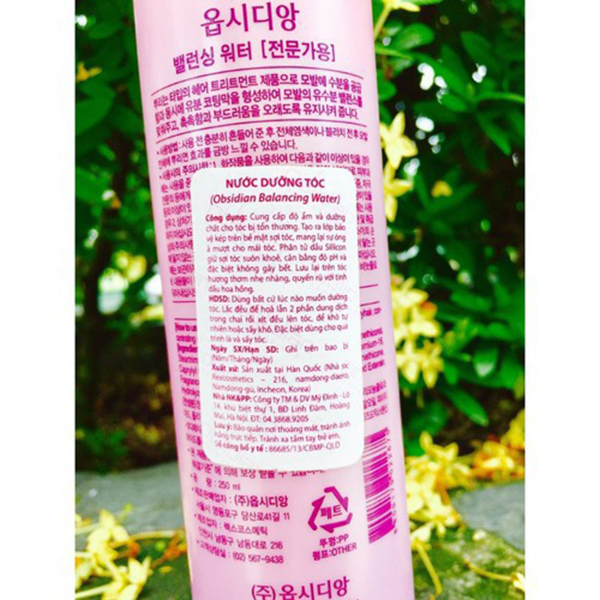 Xịt dưỡng tóc Balancing Water Obsidian Hàn Quốc 250ml tặng kèm móc khoá