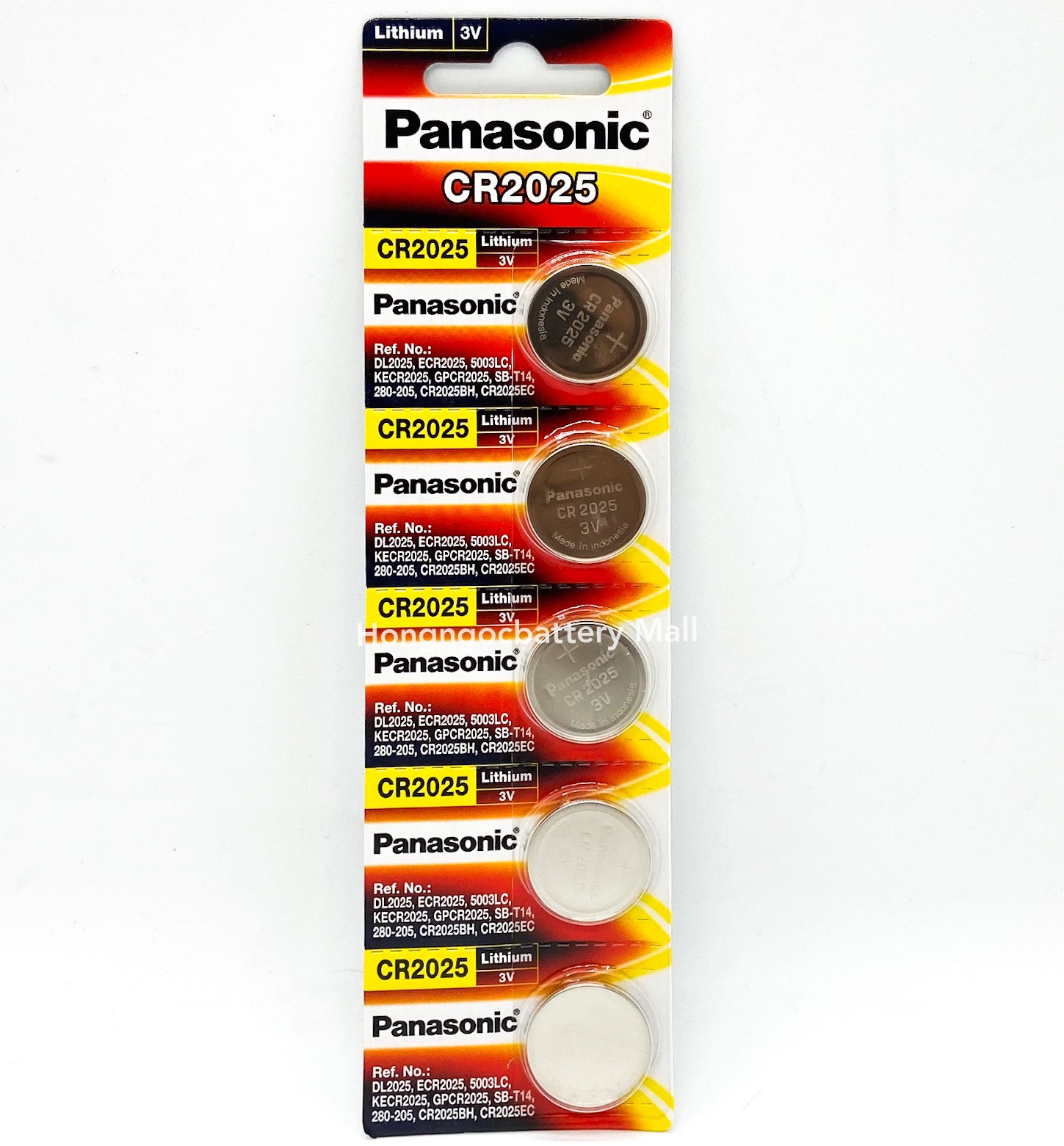 Vỉ 5 Viên Pin CR2025 Panasonic Lithium 3V - Hàng Chính Hãng