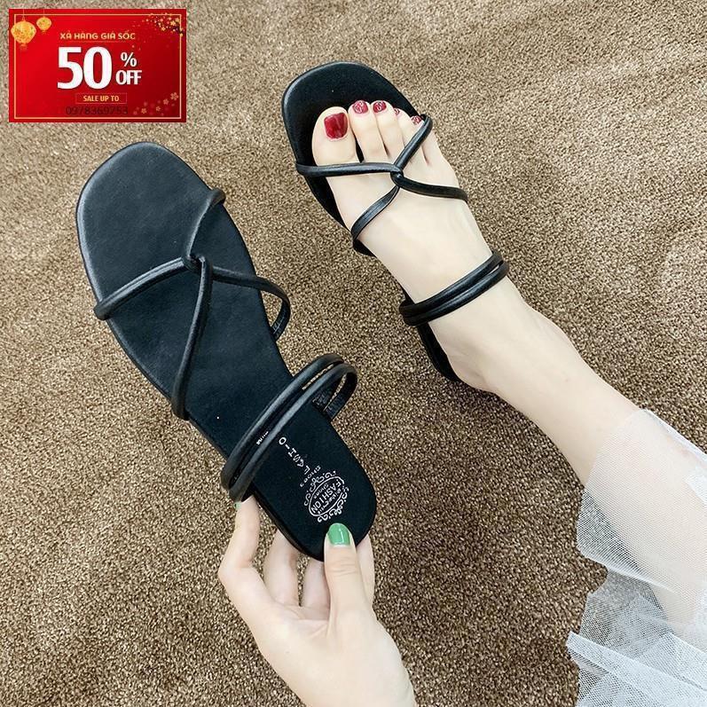 - Sandal Bệt Quai Chéo Da Mềm Nữ Đi 2 Thiết Kế Trẻ Trung - 3182