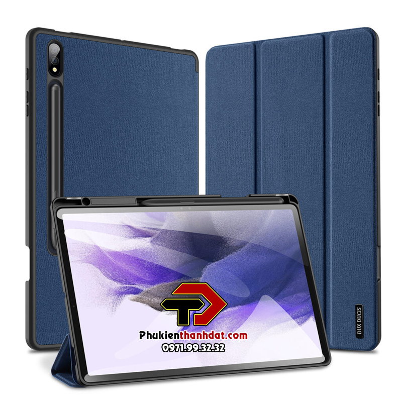 Bao da dành cho SamSung Galaxy Tab S9 FE+ chính hãng Dux Ducis Domo chống sốc, có khay đựng bút - Hàng chính hãng