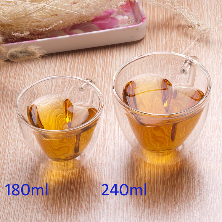 Ly Thủy Tinh 2 Lớp Hình Trái Tim Cách Nhiệt Cao Cấp