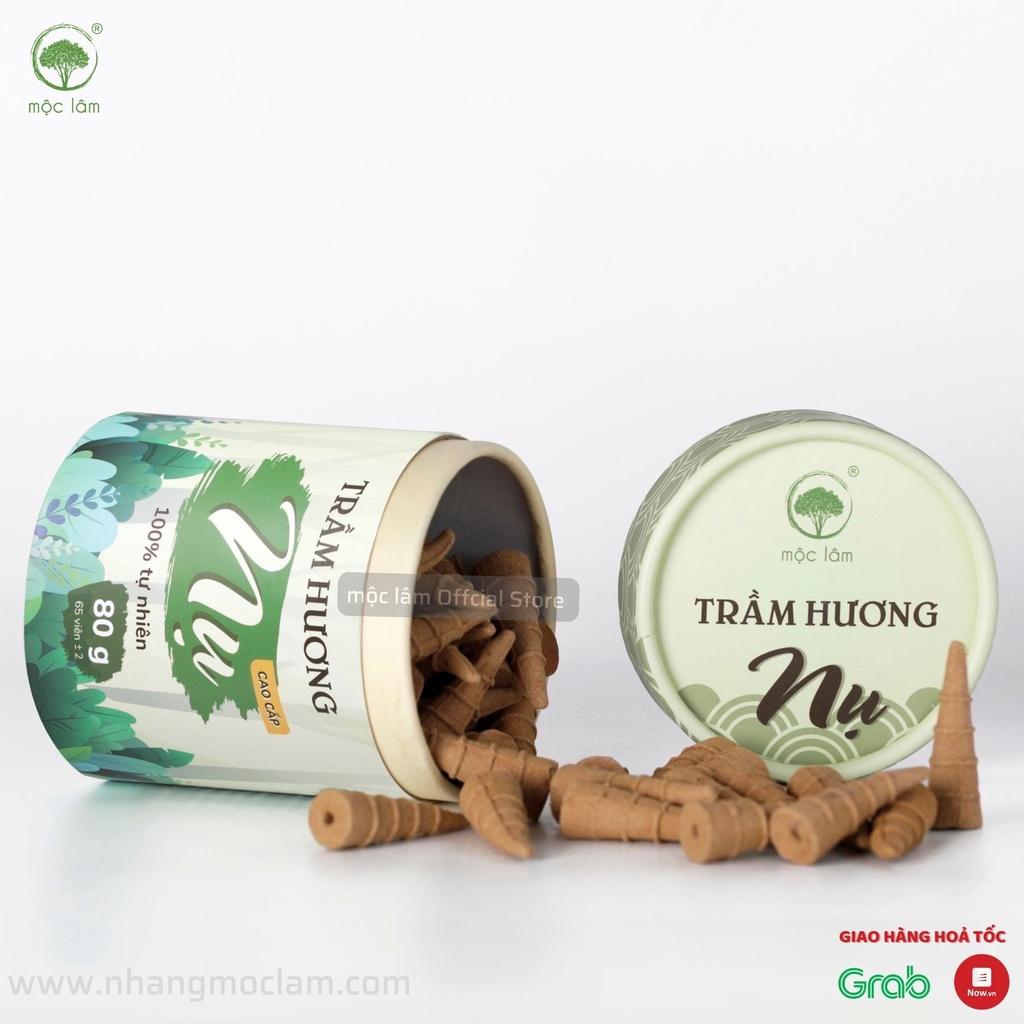 Nhang Nụ Trầm Hương MỘC LÂM - 80g - 65viên - Nhang Trầm Nụ Khói Ngược Cao Cấp Xông Nhà Thanh Tẩy