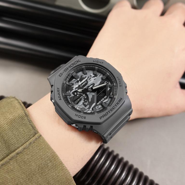 Đồng Hồ Nam Dây Nhựa Casio G-Shock GA-2100CA-8ADR Chính Hãng - GA-2100CA-8A Carbon Core