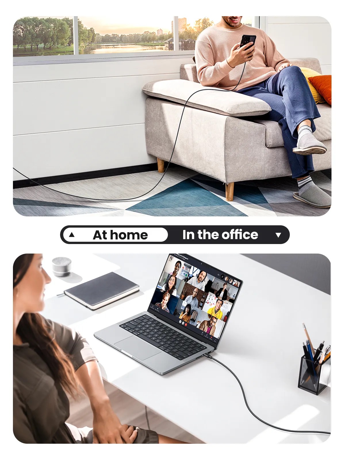 Dây cáp sạc nhanh Ugreen USB C to C - Hàng chính hãng